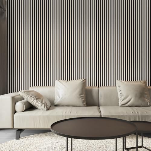 Image of Art3d 96 x 6 Inch WPC 3D Fluted Wood Textured Slat Wall Panels, 8-Pack, Oak
