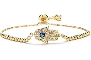 Hamsa Bracelet - 18K Gold Plated Fatima Hand for Protection