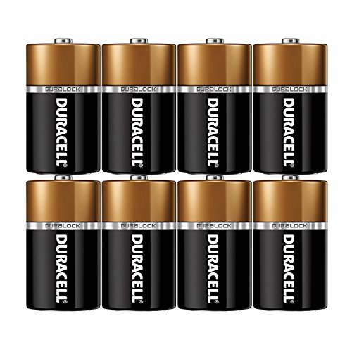 8 Pack of Duracell C Size Alkaline MN1400 Duralock Batteries w/ Plastic Storage Battery Clamshell Blister Case