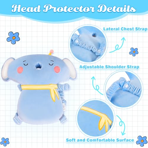 Baby Head Protector Backpack Memory Foam,Toddler Baby Walker Head Protection Safety Pad, 3-Sided Fall Head Safety Protection (Pink Rabbit) — view 2