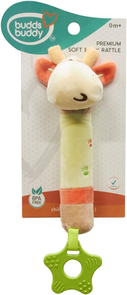 Buddsbuddy Premium Soft Baby Rattle(Poo Sound) Multi Color, BB9011