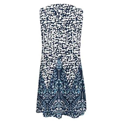 Robe d'été courte fleurie sans manches col V coupe ample chic - 3