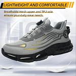 Sicherheitsschuhe Herren Sportliche Arbeitsschuhe Leicht Trends Drehknopf Anti-Smash und Anti-Punktur Arbeit Versicherung Schuhe Unisex – Bild 3