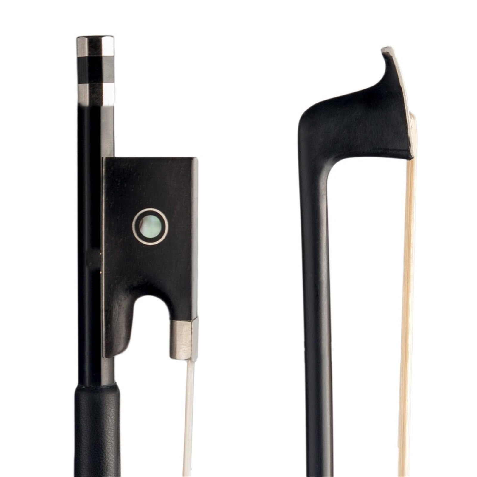 Arcos De Violín Profesionales Fibra De Carbono Color Marrón Rojizo Envuelta Con Hilo Plateado Cubierta Piel Lagarto Arco Violín Cordal Ébano Doble Ojo(1-4)