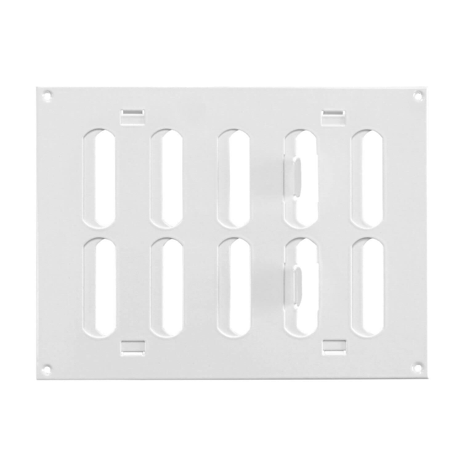 Prostko Ltd White Metal Air Vent Grille / 200Mm X 150Mm / With Adjustable Shutter/Modern Rectangular Flat Louvre Duct Cover
