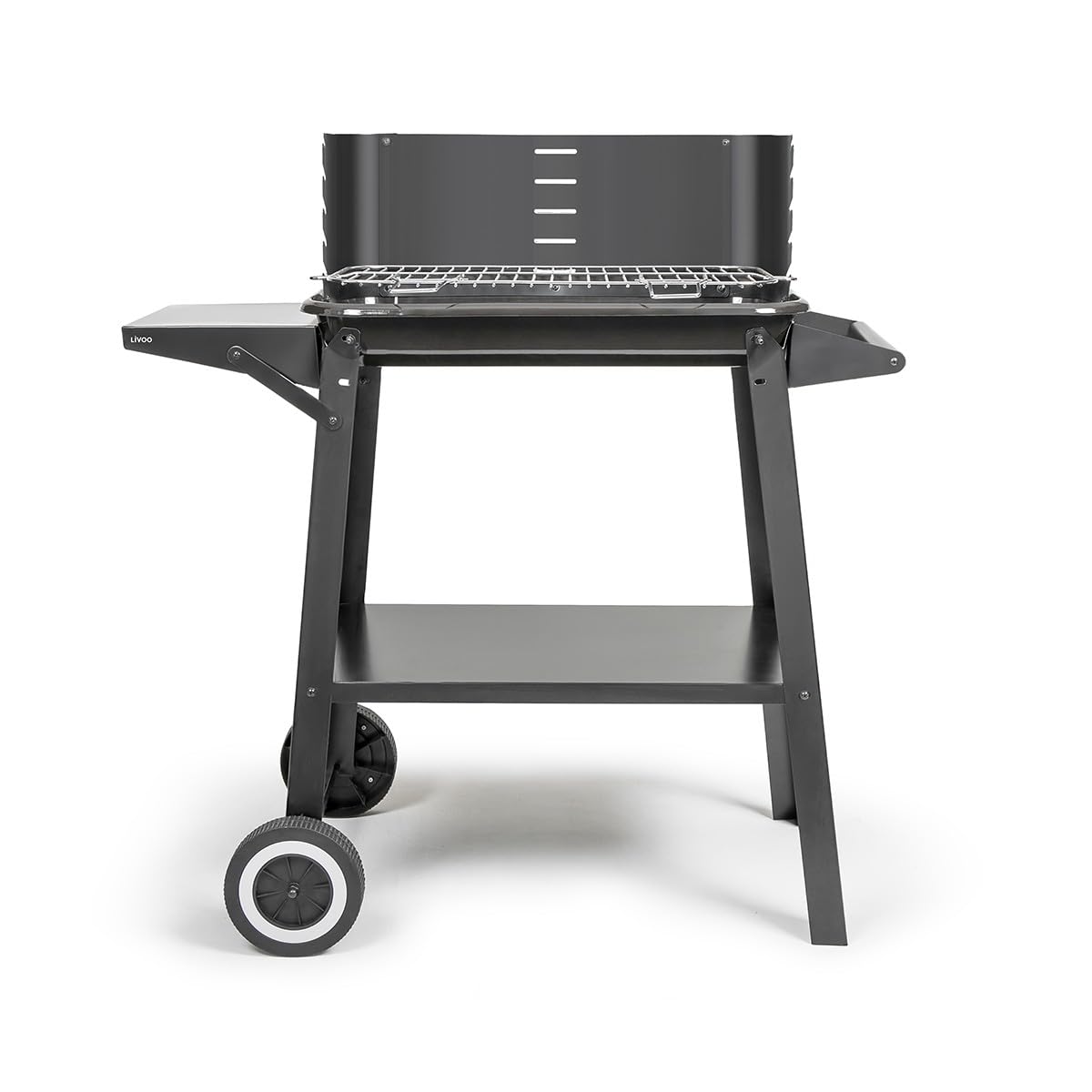 Livoo - Barbacoa de carbón DOC328-48,5x28,8 cm de cocina, 5 niveles de cocina, acero pintado, rejilla de acero cromado
