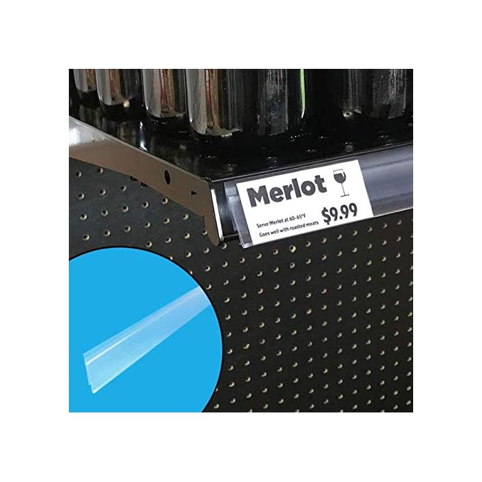 Buy Shelf Label Strips, 100 Pack Snapin Angled 1.25”H Shelf Label