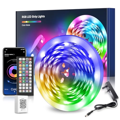 Nexillumi LED Strip Lights 10M, Bluetooth RGB Light Strips with Remote & App, Colour Changing Tape Lights, Music Sync Dimmable Lighting for Bedroom, Living Room, Kitchen, Ceiling & Party Decor Nexillumi LED Strip Lights 10M, Bluetooth RGB Light Strips with Remote & App, Colour Changing Tape Lights, Music Sync Dimmable Lighting for Bedroom, Living Room, Kitchen, Ceiling & Party Decor