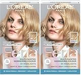 L'Oreal Paris Feria Multi-Faceted Shimmering Permanent Hair Color, 91Champagne Cocktail (Light Beige Blonde), Pack of 2, Hair Dye