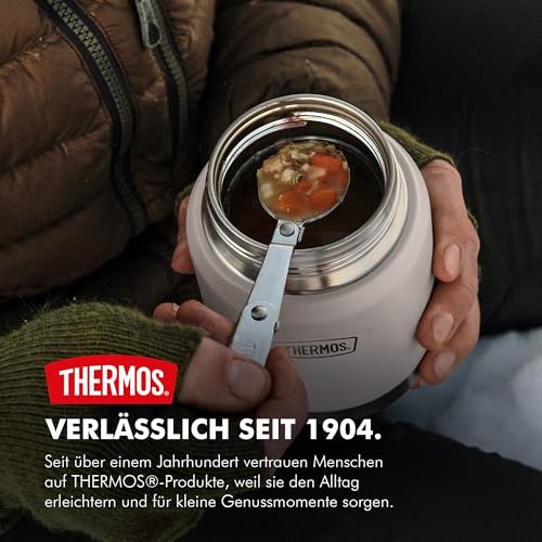 Thermos ICON Thermobehälter für Essen grün 0,47l - hält Speisen 10h heiß & 24h kalt, Edelstahl, absolut dicht, mit klappbarem Löffel, BPA-frei 2