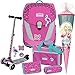 FLAMINGO - SCOUT SUNNY II mit Funny Snaps® Schulranzen-Set 6tlg. mit SPORTTASCHE und SCHULTÜTE - BALANCE-SCOOTER mit Leucht-Rädern GRATIS DAZU