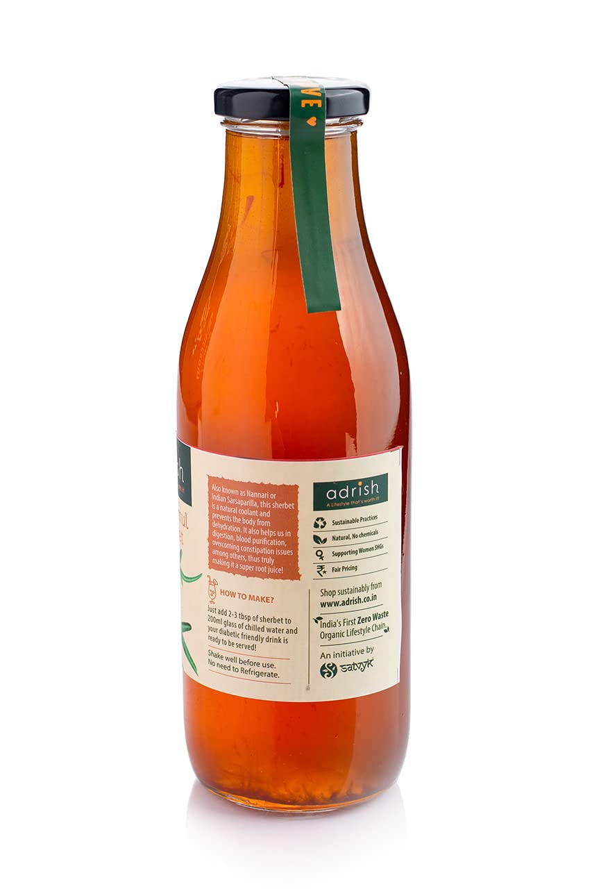 Adrish Zerowaste Organic Anantmool Squash (500ml) - Indian Sarsaparilla Squash | Natural Refreshing Drink | Nannari Squash (B09SCSMZMD) Amazon Price History, Amazon Price Tracker