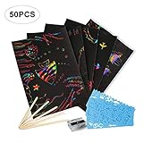 craftingeek lapiz arcoiris Múltiples usos: el papel rascador de arco iris es ideal para graffiti, notas, dibujos, pinturas, etc. Puedes raspar el revestimiento negro para revelar colores del arco iris, utilizarlos para tomar notas, crear mapas, dibujar, pintar o hacer otros proyectos de bricolaje.