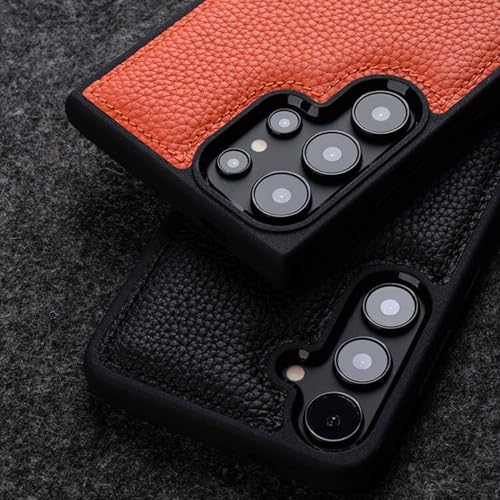 Coque Samsung Galaxy S26+ Cuir Véritable Housse Rouge Antichoc - 6