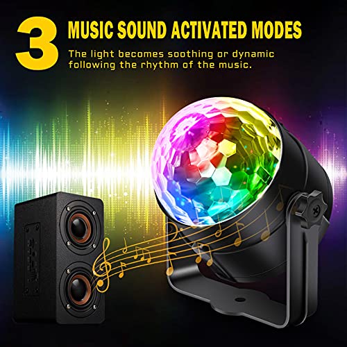 Apeocose JO163546CA 2-Pack Disco Ball Halloween Party Decorations Lights With Remote Control, Sound Activated Music Sync Dj Stage Strobe Light thumb #2