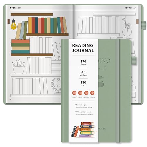 Reading Journal with 52 Reviews & Progress Tracking - Book Journal Reading Log 176 Pages - A...