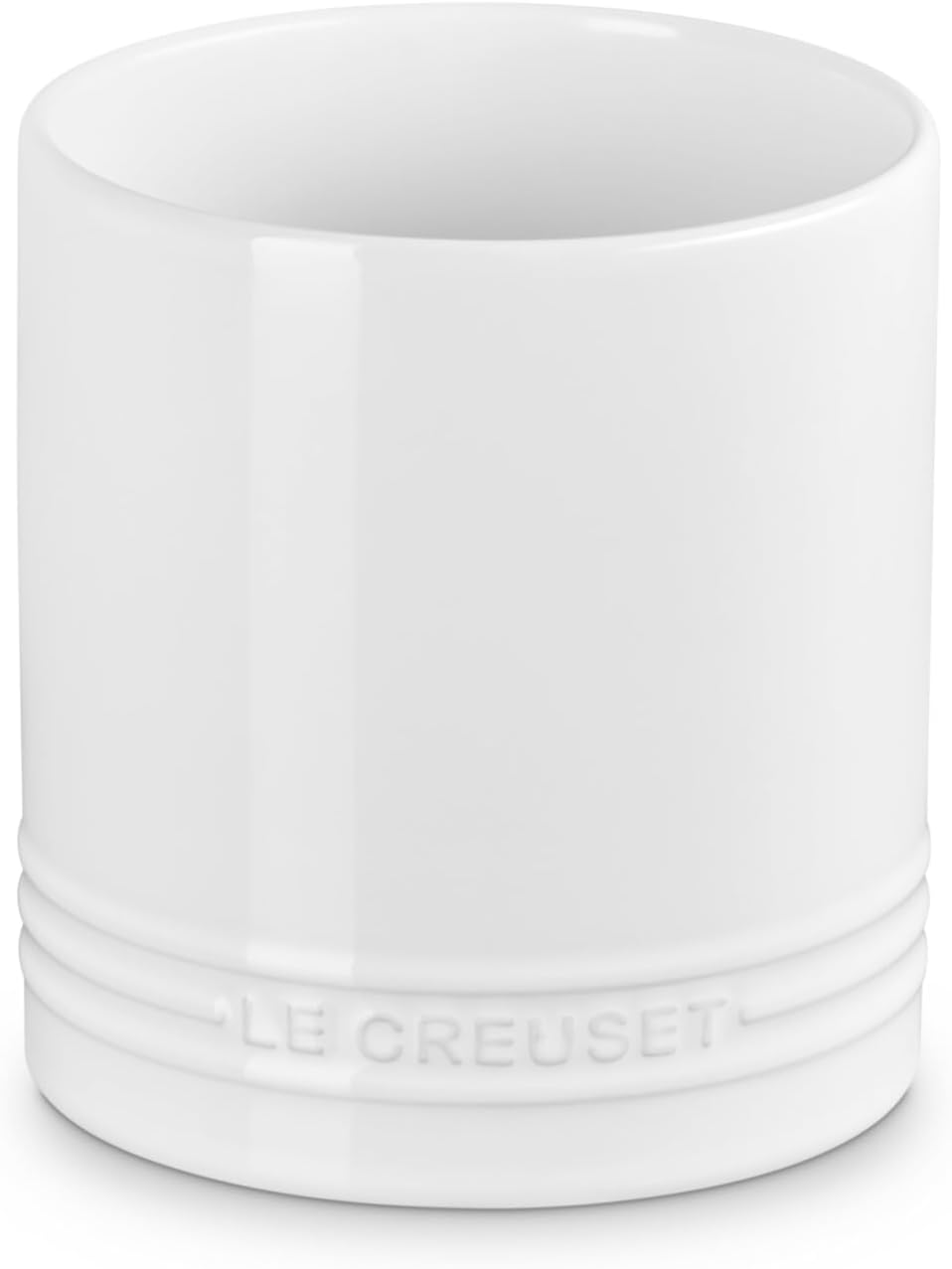 Le Creuset Stoneware Signature Straight Wall Utensil Crock, 1 qt., White