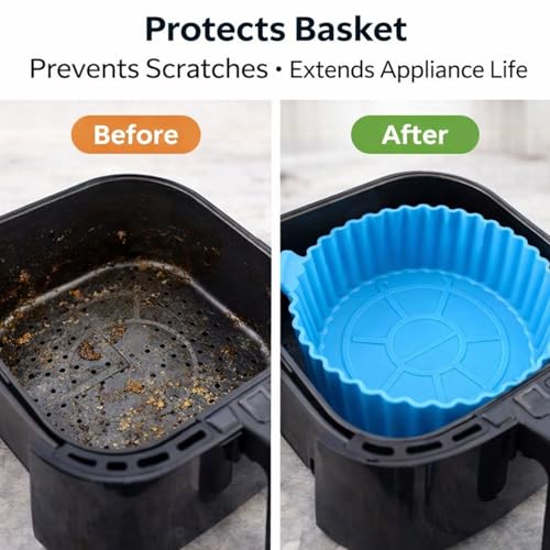 Image of Signamio 6 Pcs Set of Air Fryer Silicone Tray - Non-Stick, Reusable Baking Tray, Round