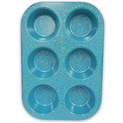 Casaware Toaster Oven 6 Cup Muffin Pan Nonstick Ceramic Coated (Blue Granite) #TOP2