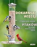 iBorn Dozownik Karmy dla Ptaków - Stacja Karmowa z 6 Miejscami Podejścia, Talerz 20 cm, Aluminium i Metal, do Zawieszenia, Kolumna na Karmę dla Dzikich Ptaków, Silos Pokarmowy