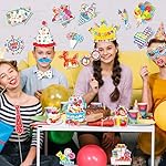 25Pcs Funny Birthday Photo Booth Props with Stick, Theme Selfie Props, Party Supplies, Photography Backdrop Decorations - Image 5