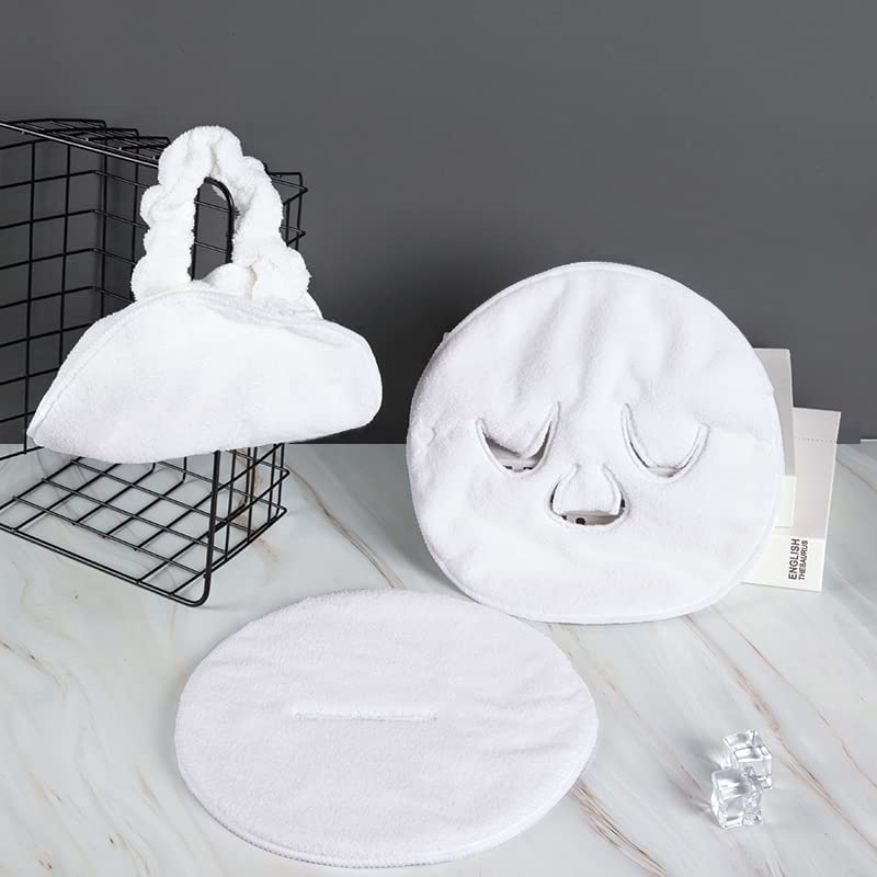 Miniatura 2 de Mascarilla de toalla de 3 agujeros, reutilizable, compresa fría y caliente, vaporizador facial, hidratante, belleza, cuidado de la piel, toallas de