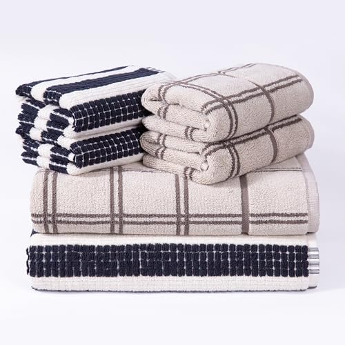 Image of MYTRIDENT Symphony of Threads Towel, 6Pc Set (2 Bath - 75 cm x 150 cm, 4 Hand - 40 cm x 60 cm), 100% Cotton, 625 GSM, Quorra-Orris
