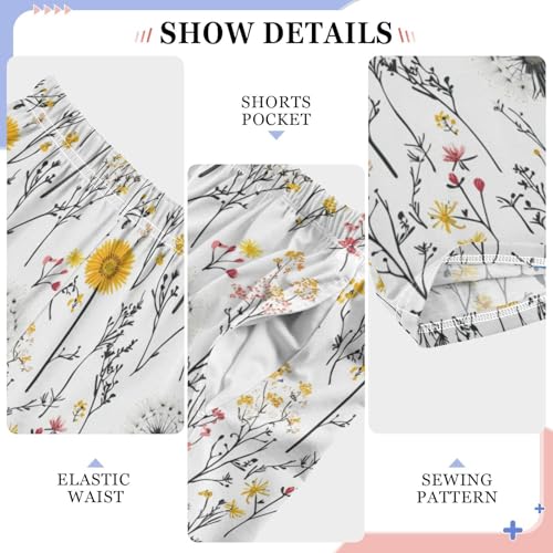 Country Wildflowers Boys Pants for Kids Jogger Pants with Pockets S4