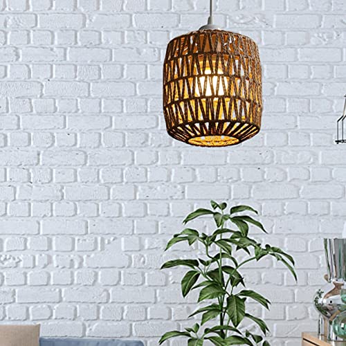 Suspension en osier lustre plafonnier rotin pour eclairage interieur - 2