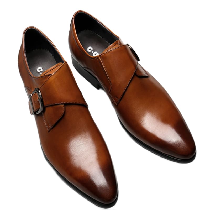 [zroflu] ビジネスシューズ メンズ 革靴 ウォーキング 紳士靴 メンズ 軽量 滑り止め 防水 大きいサイズ ストレートチップ PUレザー 冠婚葬祭 靴 結婚式 通勤 オフィス 歩きやすい 靴 メンズ 27.5CM