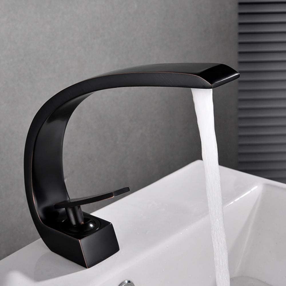 Robinet de lavabo noir chromé au design moderne pour salle de bains