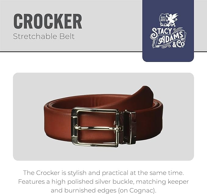 Image of Stacy Adam's Leather, Stretch, Casual Belt for Synchro Oxford, Everyday, Classic, Pants, Jeans, Khakis, Chinos