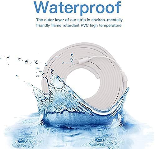 Image of Gesto 16.4 Feet Neon Lights with 12V Adaptor - Wall Decor Led Strips Lights for Decoration,Cuttable Flexible Decorative Lights for Customized Name |Waterproof Rope Light for Indoor,Outdoor(White)