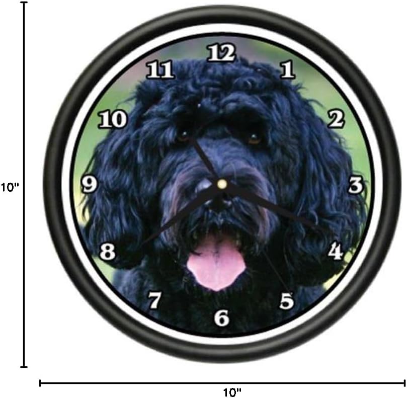 SignMission Portugese Water Dog Wall Clock Dog Doggie pet Breed Gift