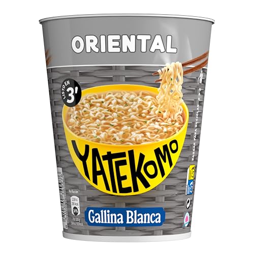 GALLINA BLANCA Fideos Orientales YATEKOMO Oriental | Preparado de Noodles Orientales. Fácil y Rápido de Preparar: Listo en 3 Minutos - 1 Bol de 61g, 1 ración