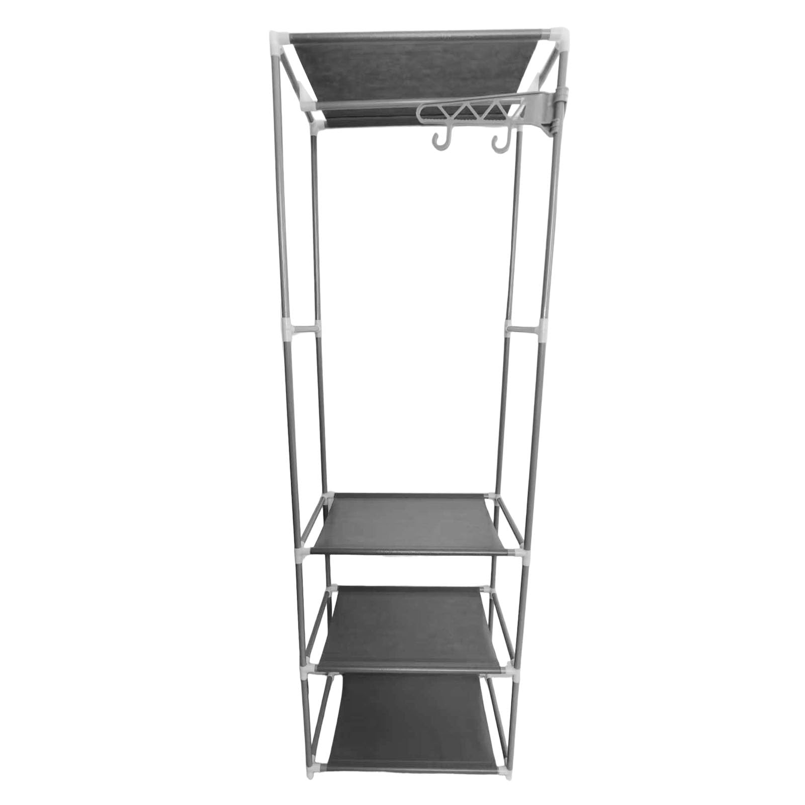 Appendiabiti multifunzionale con ripiani, robusto, grande capacità, per affittuari, grigio ispessito (170 x 55 x 35 cm)