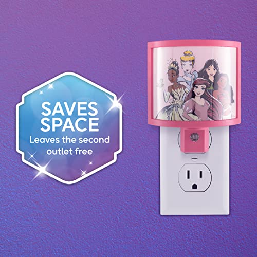 Image of Disney Princess Wrap Shade LED Night Light, Plug-in, Dusk to Dawn, Girls Bedroom Decor, Ambient Lighting, Sleep Light, Ideal for Nursery, Bathroom, 60734