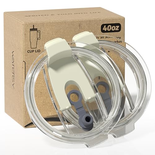 WATERSY 2 Stück für Kaffeebecher to Go Cup Deckel Auslaufsicher 40oz, Leck und Proof -Resistant Isolierte Kaffee Flasche Wiederverwendbarer Ersatzdeckel Dicht für Watersy 8 cm Innendurchmesser