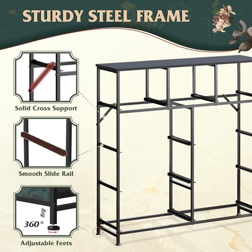 Image of WLIVE 9 Drawer Dresser, Fabric Storage Tower for Bedroom, Hallway, Closet, Tall Chest Organizer Unit for Bedroom with Fabric Bins, Steel Frame, Wood Top, Easy Pull Handle, Vintage Green
