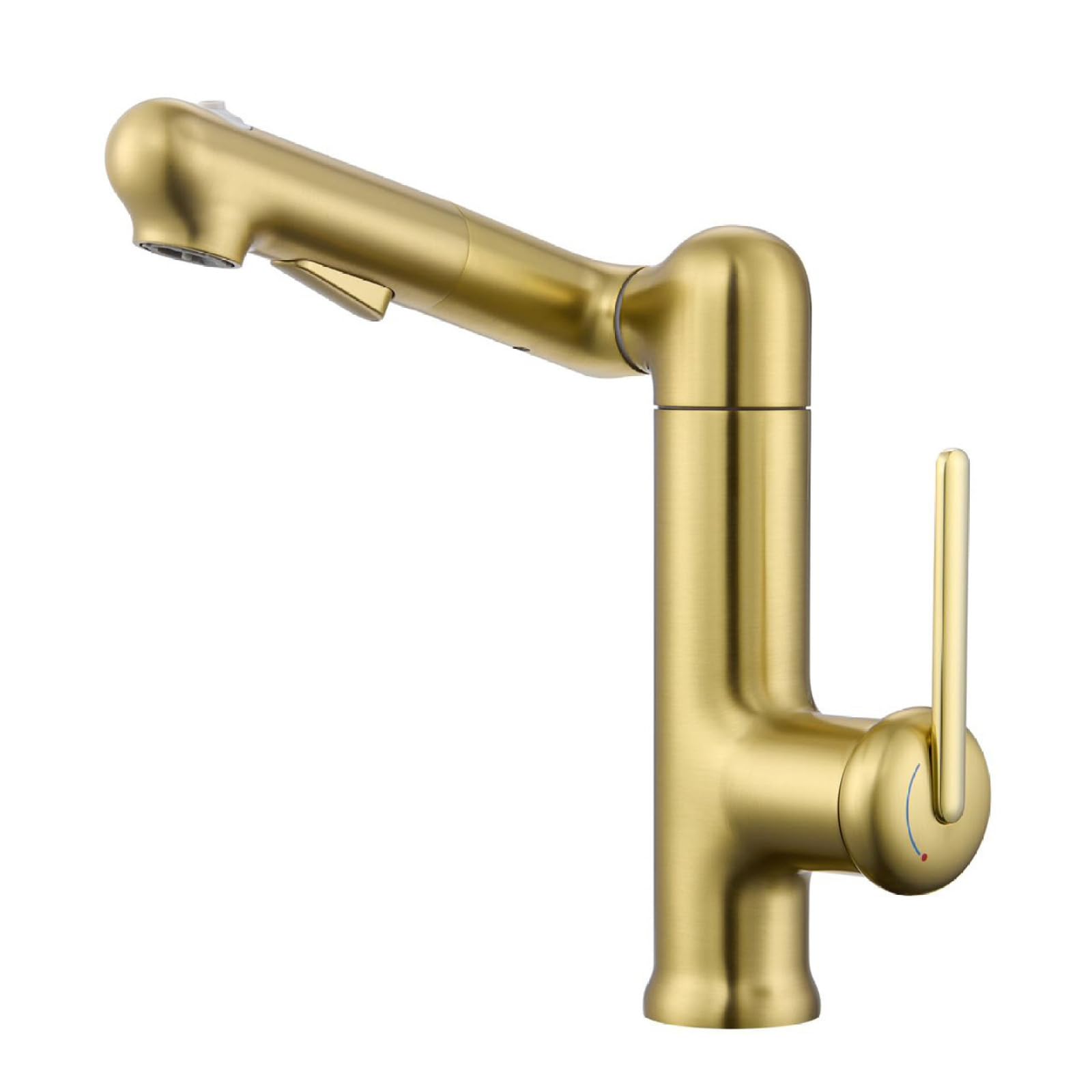Fanjubei String Gold Bathroom Copper Robotic Arm Basin Hot And Cold Water Faucet, Brushed Gold