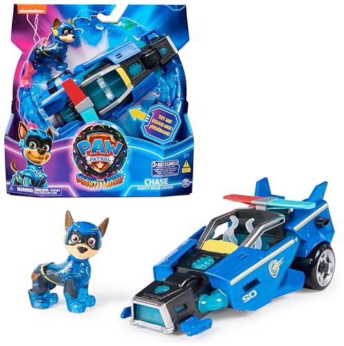 Patrulha canina - a super película - figuras de ação e carros brincam a PATRULLA CANINA - figura Chase padrão canina e carro de brinquedos com luzes e som - 6067507 - brinquedos crianças 3 anos +