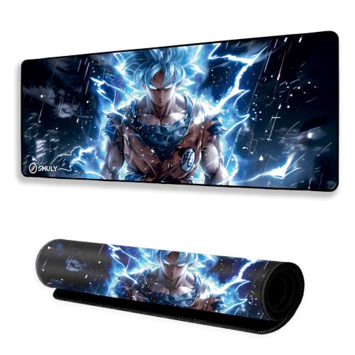 Image of Blue Energy Anime Mouse Pad 12x32 Inch 3mm Extended Gaming Desk Mat with Anti-Slip Rubber Base Mousepad for Smooth Surface Desk pad for PC & Laptop Use Waterproof & Stiched (Multicolour) Deskpad