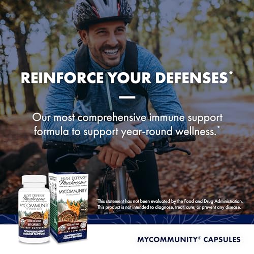 Host Defense MyCommunity Capsules - 17 Species Blend Mushroom Supplement for Immune Support - Herbal Aid with Lion's Mane, Reishi. Chaga, Cordyceps, Turkey Tail & More - 60 Capsules (30 Servings)* - Image 4