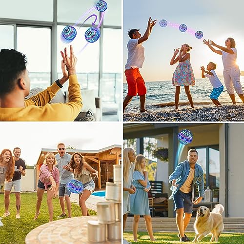XINHOME Fliegender Balls 2026, Flying Ball mit Led-Beleuchtung, Orbi Ball Drohne Hover Toy Flying Spinner Geschenke für Jungen Mädchen Kinder 6-12 Jahre Flying Orb Ball Spielzeug Blau