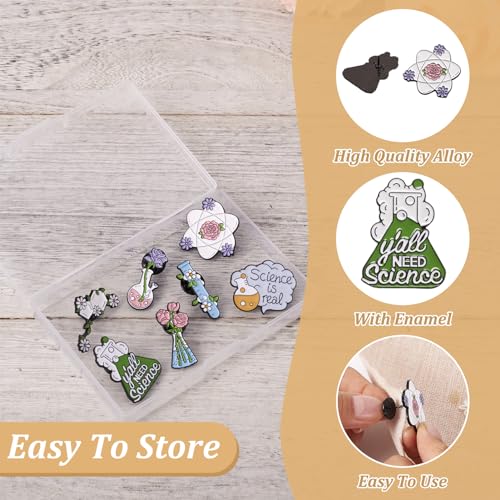 Image of Cheriswelry 7pcs Creative Enamel Pins Chemical Theme Alloy Brooches for Backpack Clothes Backpack Pins Enamel Lapel Pins 20.5~30.5mm for Men Women DIY Jackets Bag Hat Badge Artist