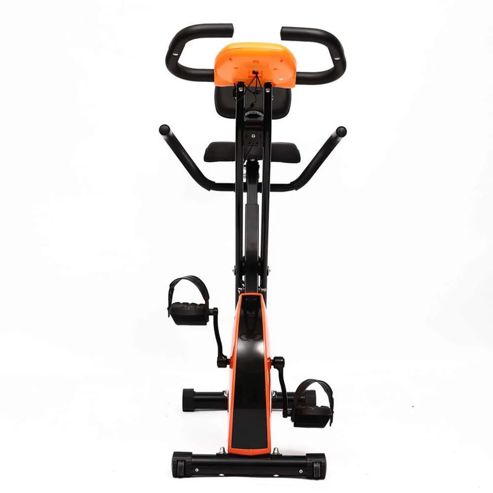 Bicicleta Estática Plegable Almalux® con Respaldo Lumbar | Pantalla LCD y 8 Niveles de Resistencia | Soporta 100 kg
