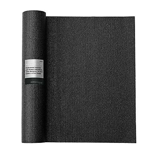 Mixpower Professional Tool Box Liner And Drawer Liner,Easy Cut, Non-Slip Foam Rubber Toolbox Drawer Liner Mat - Adjustable Cabinet Liners,Black,16 Inch (Wide) X 6 Feet (Long), 3Mm Thickness #TOP1
