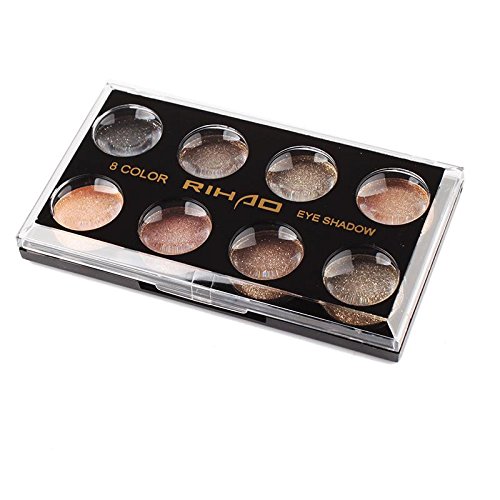 KeyZone 8 Colors Eyeshadow Palette Set Mirror On the Back Makeup Brush in 8#