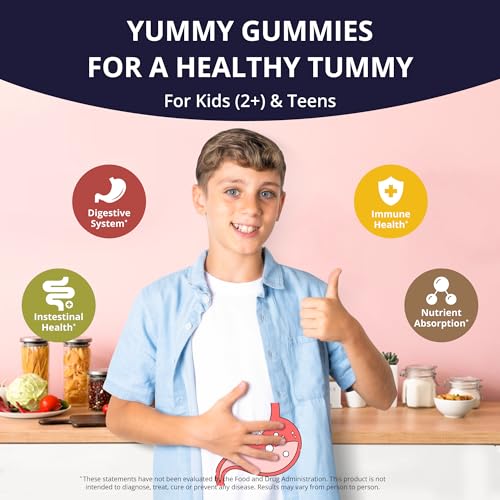 Image of NuBest Daily Probiotic Gummies for Kids & Teens with 5 Billion CFUs | Supports Immune, Gut, and Digestive Health | No Added Sugar | Yummy Strawberry & Orange Flavors | 60 Premium Vegan Gummies