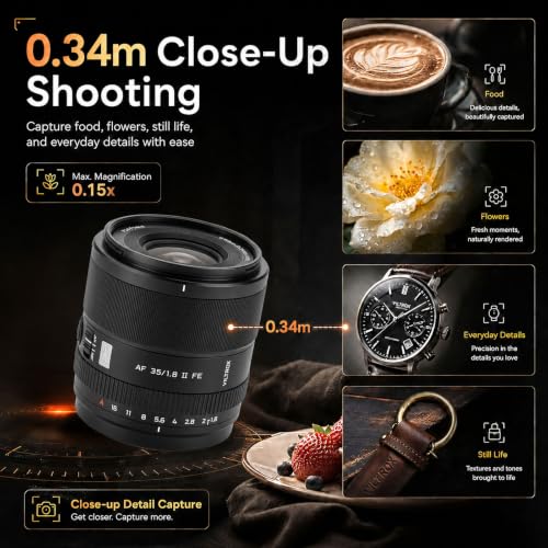 Image of VILTROX APO AF 35mm F1.8 II EVO Lens for Sony FE-Mount | APO, F1.8 Large Aperture, 12.5oz Lightweight, STM Autofocus, 63 angle of view, 58mm Filter Thread, 0.43m / close focus